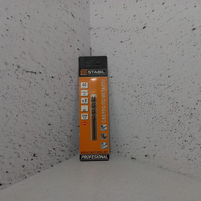 Сверло по металу 4мм HSSo5% Stabil (2шт в уп.)