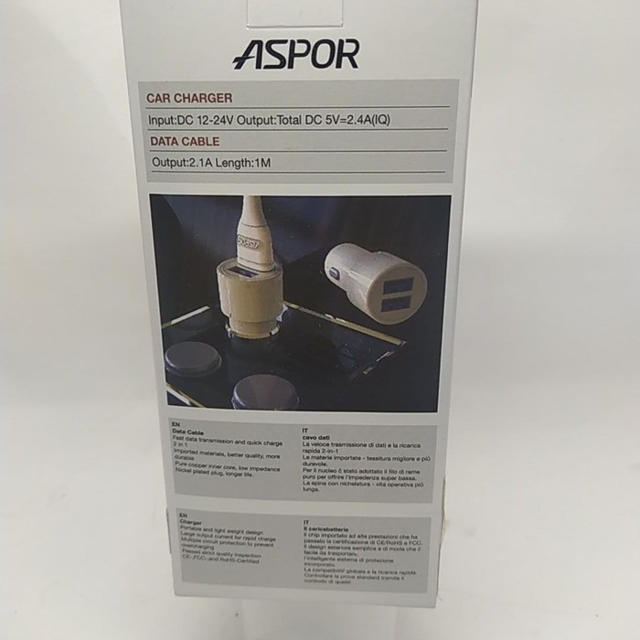 Автомобильное зарядное устройство Aspor A905 micro USB